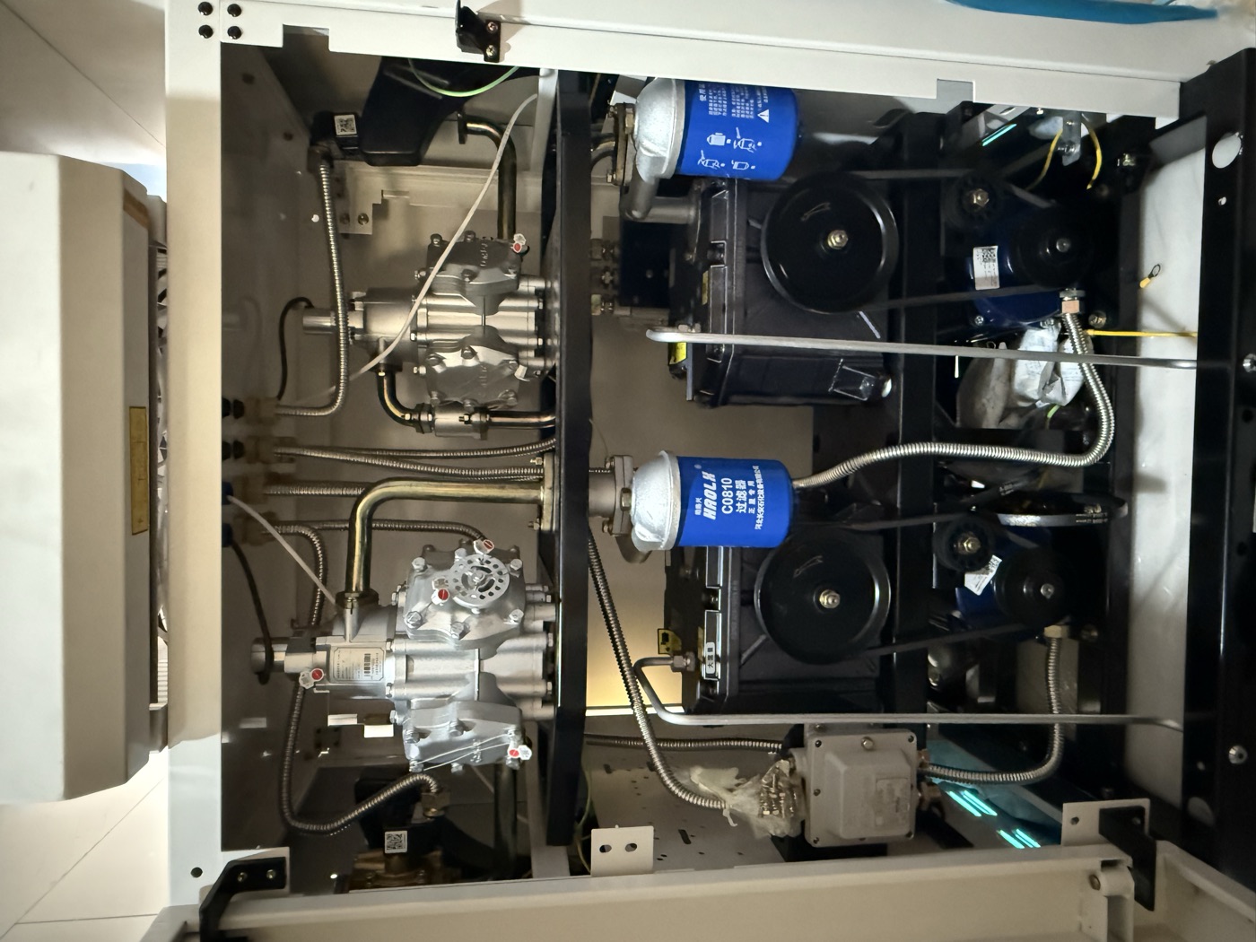 Technician repairing a dispenser